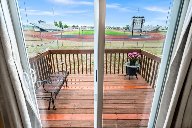 a view of a balcony door