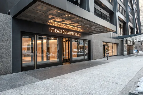 a view of an entrance of the building
