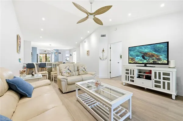 a living room with furniture