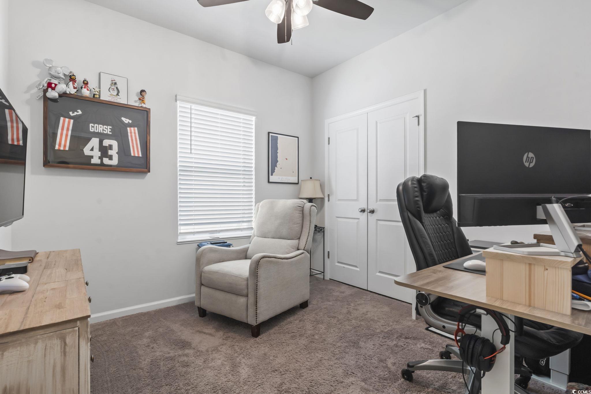 1310 Boswell Court Conway, SC 29526 - Photo 15 of 35 used as home office with dark colored carpet and a ceiling fan