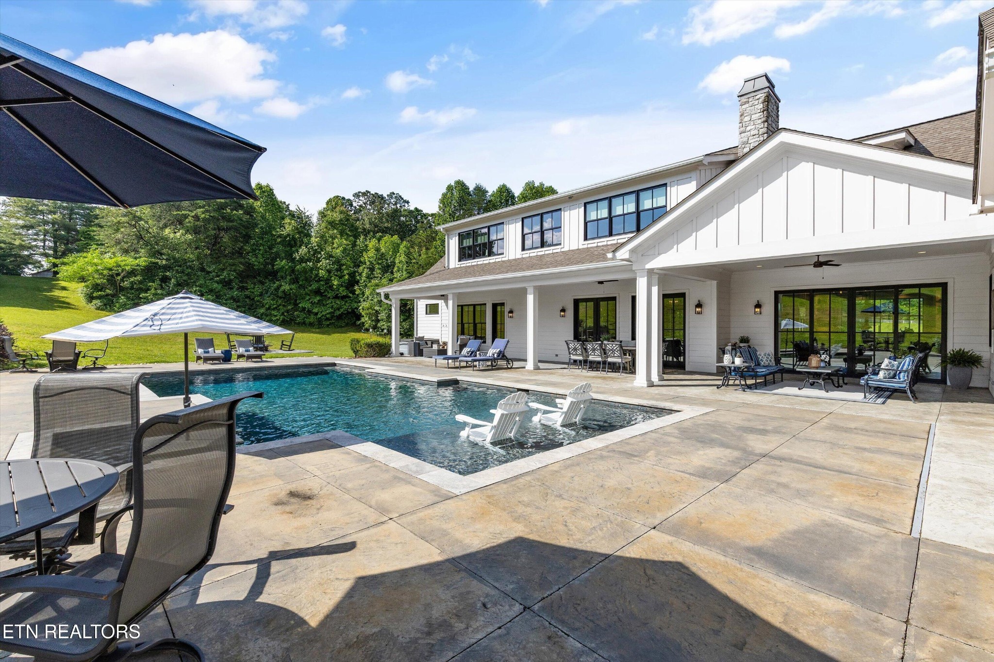 1748 Raulston Road Maryville, TN 37803 - Photo 41 of 59 a view of a white house with a swimming pool and a yard