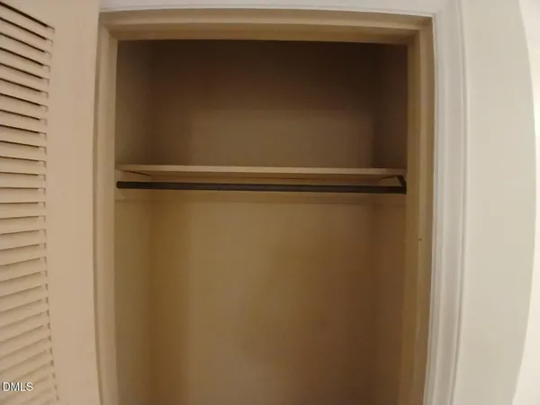 a close view of a closet