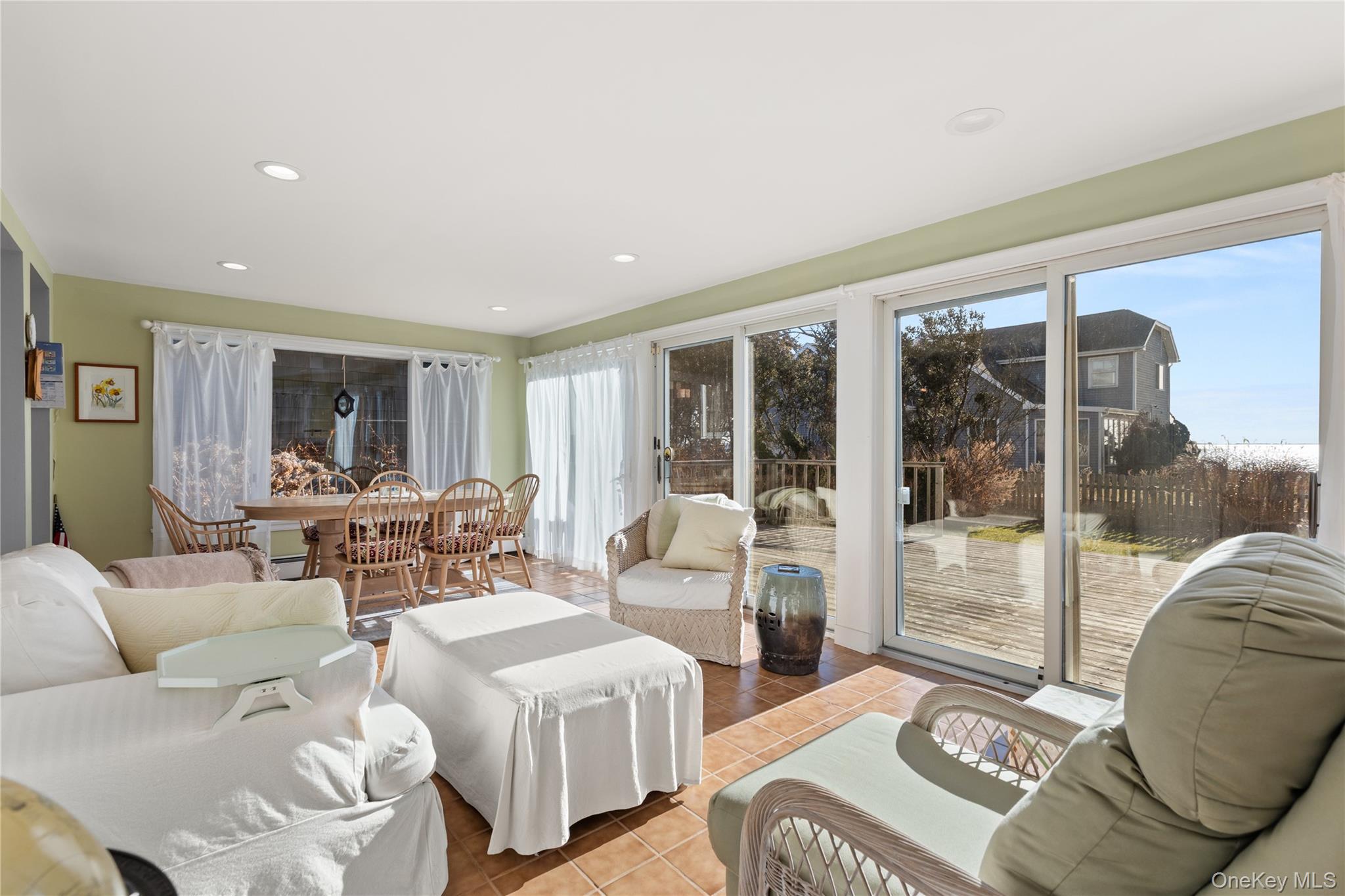 5 A Bay Road East Patchogue, NY 11772 - Photo 21 of 27 Living room with recessed lighting and tile patterned flooring