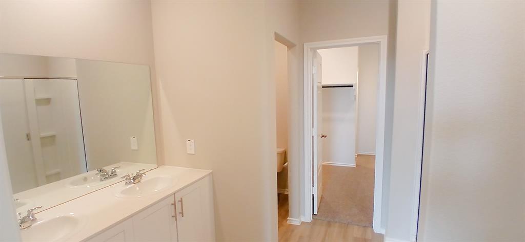 309 Potato Street Keene, TX 76059 - Photo 4 of 16 a bathroom with a sink and a mirror