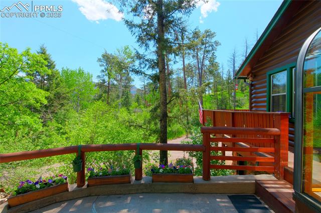 9615 Mountain Road Cascade, CO 80809 - Photo 25 of 31 Very private patio just off the sun room
