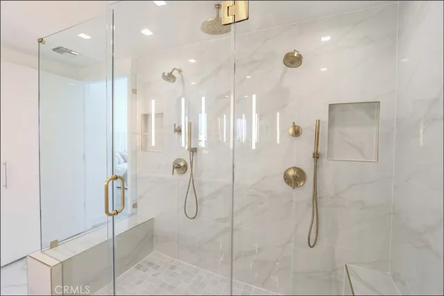 a bathroom with a shower
