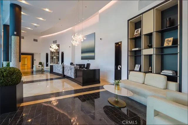 a large living room with furniture