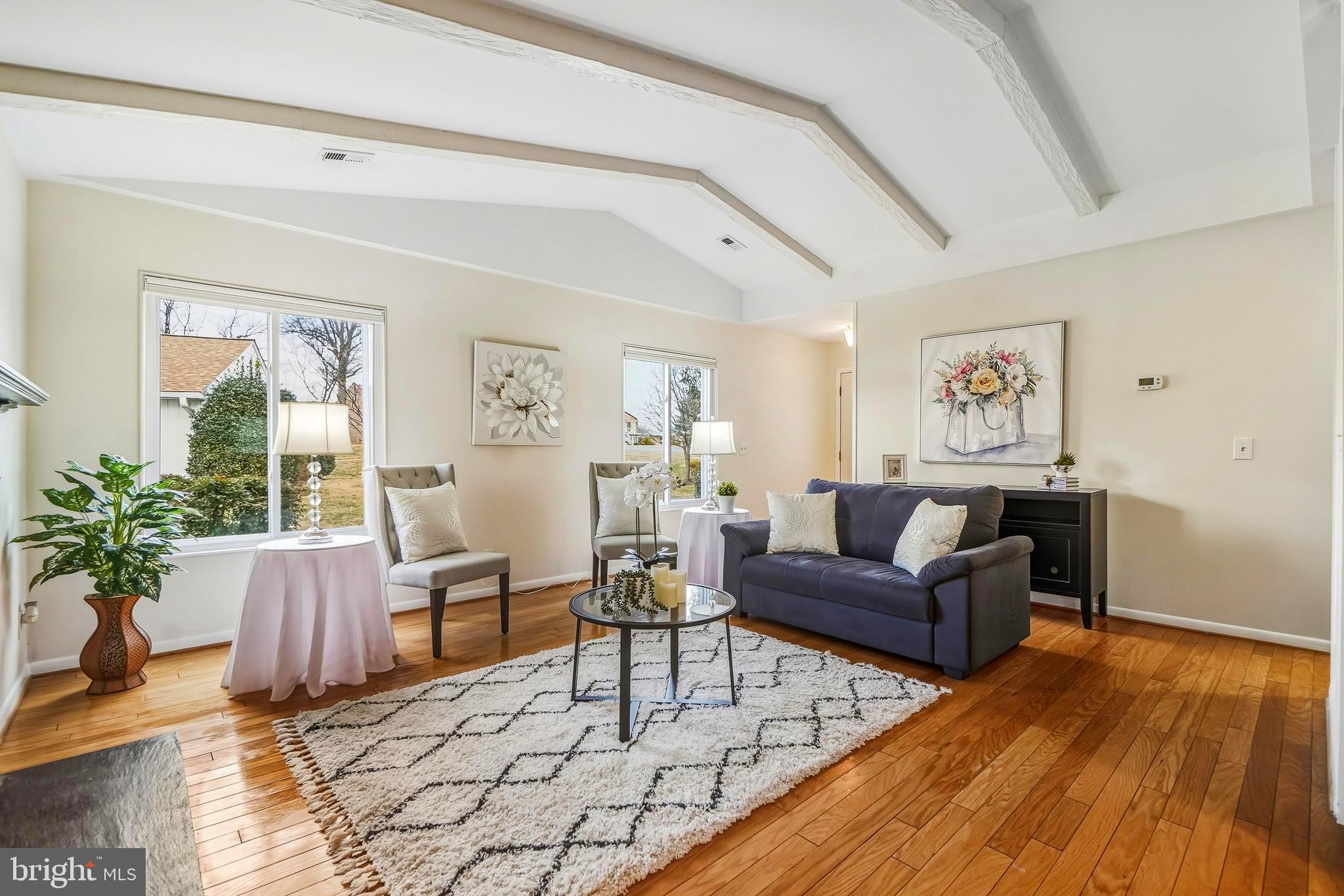 3506 Fiske Terrace, Unit 153A Silver Spring, MD 20906 - Photo 4 of 43 Living room w/ cathedral ceiling & hardwood floors