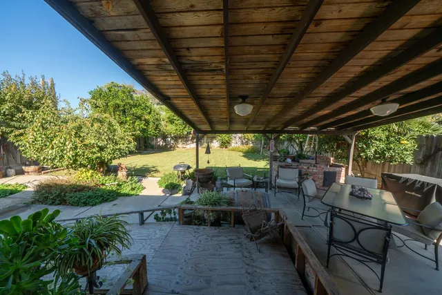 a view of porch with seating space
