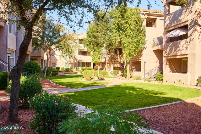 a view of a backyard with wooden fence