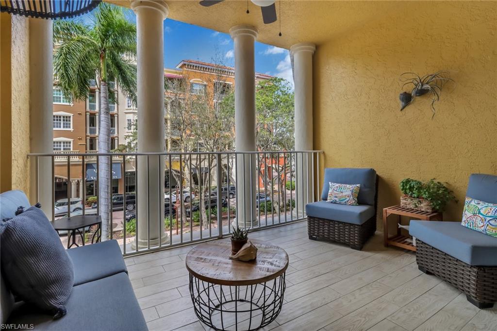 401 Bayfront Place, Unit 3204 Naples, FL 34102 - Photo 12 of 18 Balcony with ceiling fan