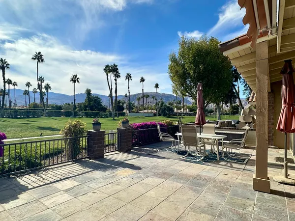 a view of outdoor space with seating