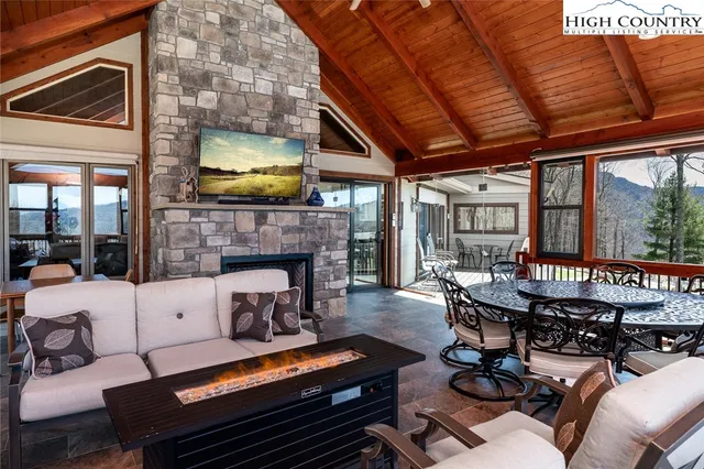 a outdoor living space with patio furniture