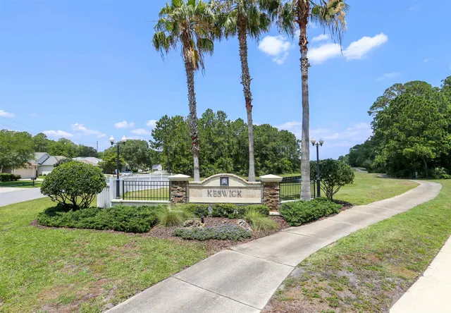 a view of a garden with a tree