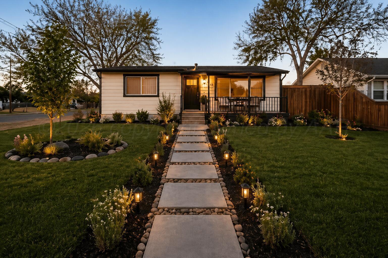 710 North Roberts Street Amarillo, TX 79107 - Photo 4 of 20 a front view of a house with a garden and pathway