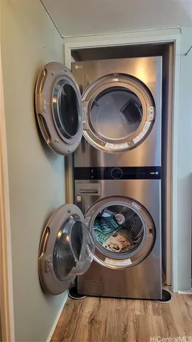 a close view of washer and dryer
