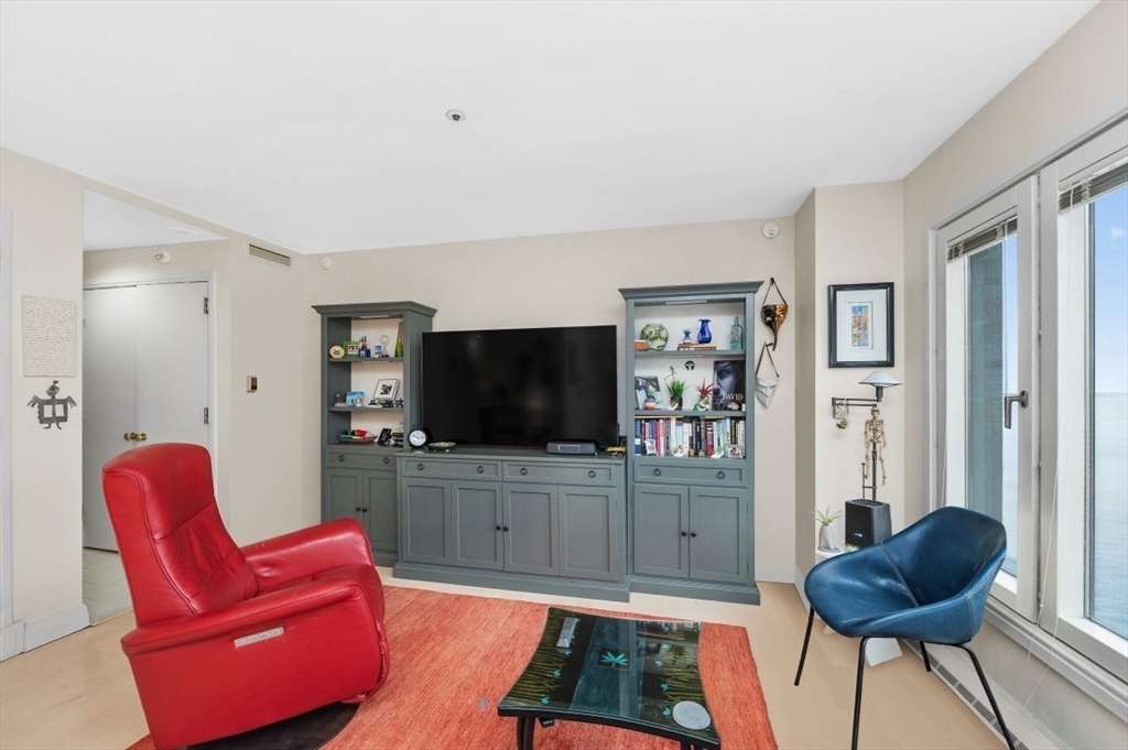 20 Rowes Wharf, Unit PH4 Boston, MA 02110 - Photo 7 of 24 a living room with furniture and a flat screen tv