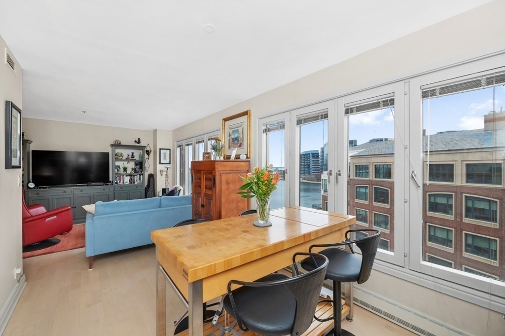 20 Rowes Wharf, Unit PH4 Boston, MA 02110 - Photo 9 of 24 a view of a dining room with furniture window and wooden floor
