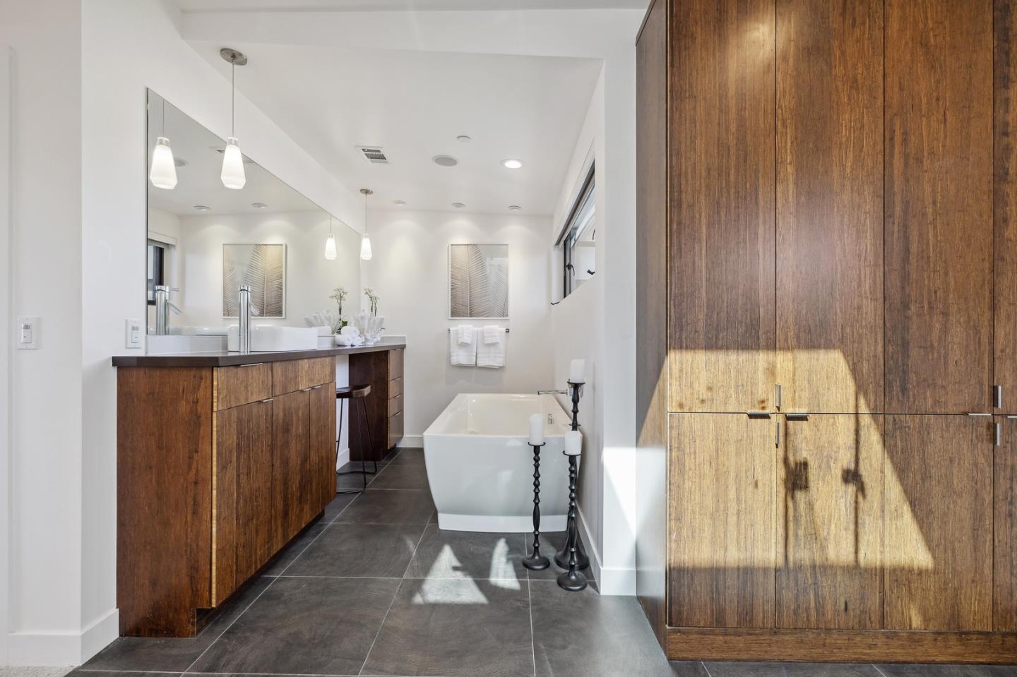 481 West Maple Way Woodside, CA 94062 - Photo 29 of 44 a view of kitchen and dining room with wooden floor