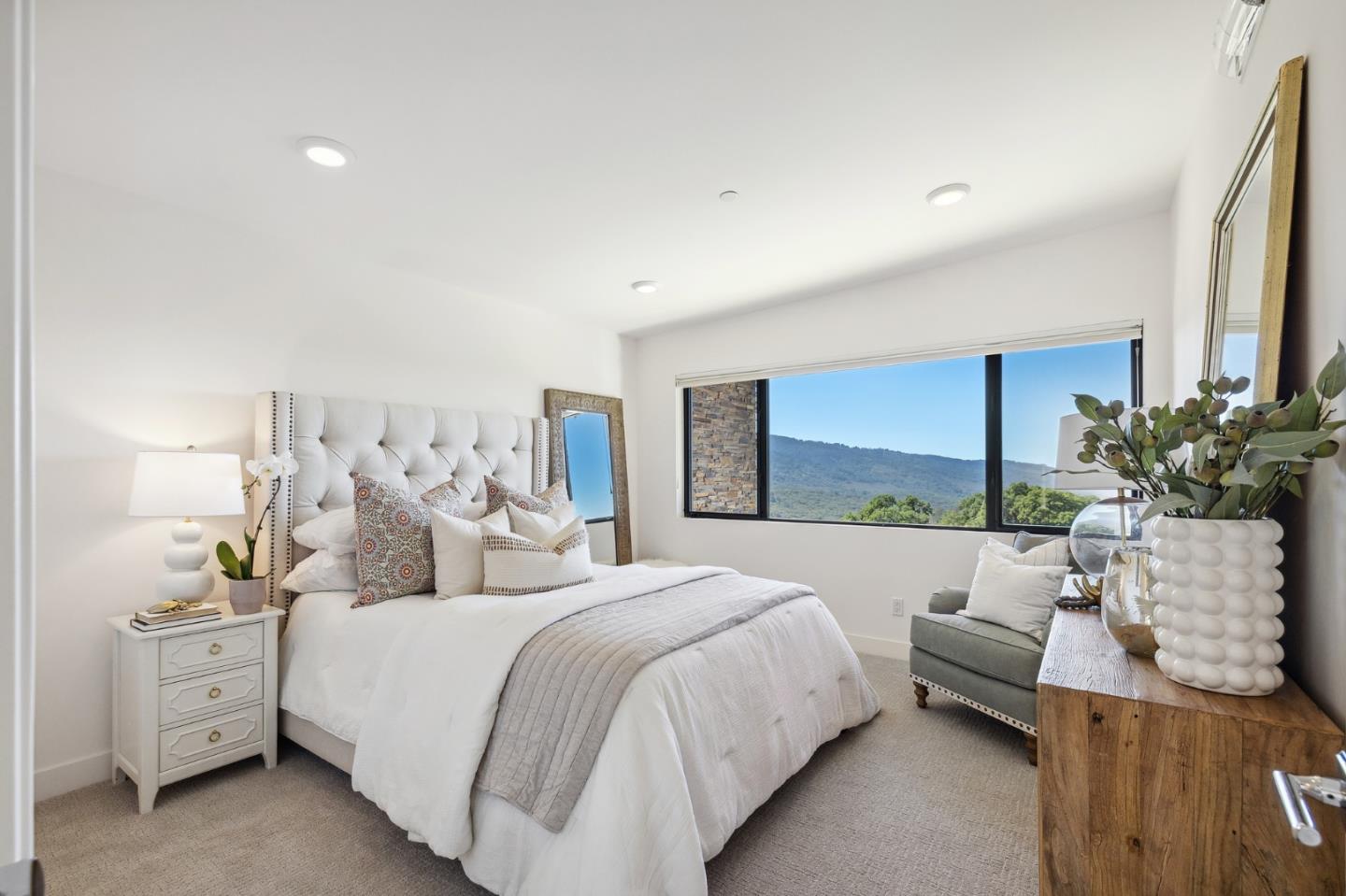 481 West Maple Way Woodside, CA 94062 - Photo 33 of 44 a spacious bedroom with a bed and a couch