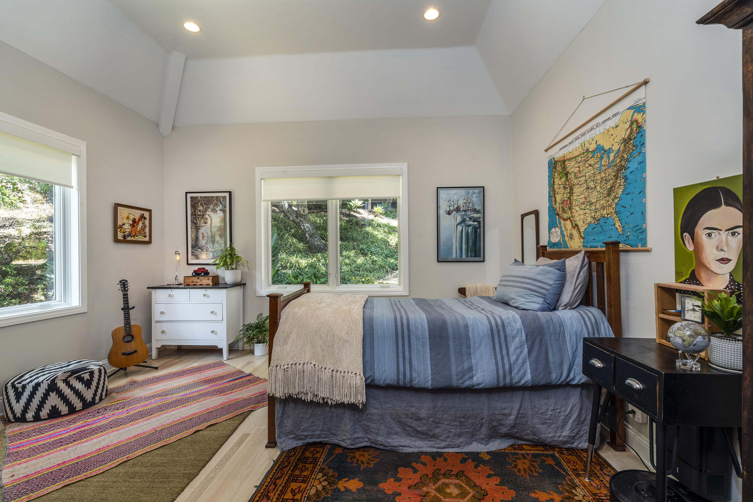 2850 Torito Road Santa Barbara, CA 93108 - Photo 13 of 18 a bedroom with a bed and wooden floor