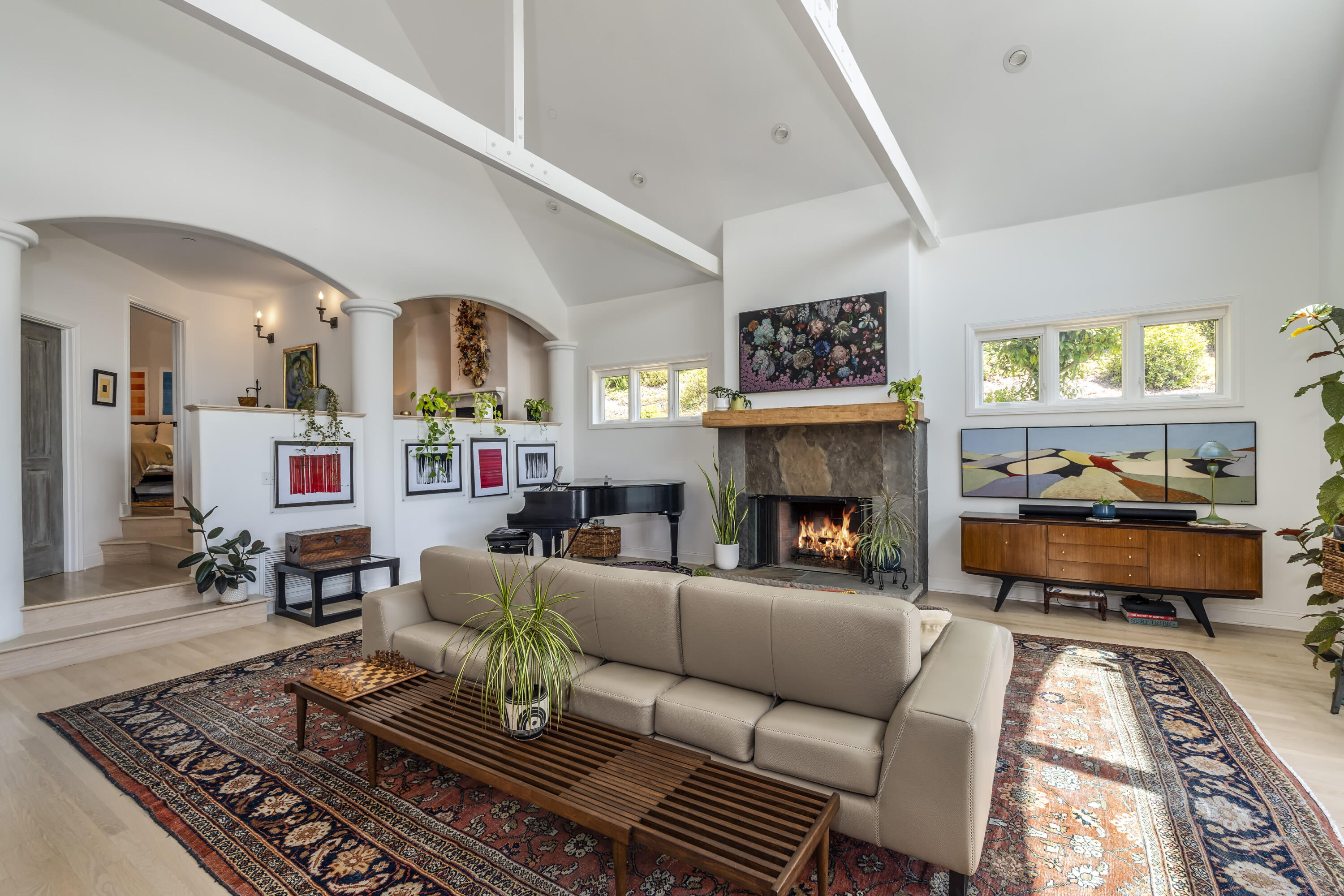 2850 Torito Road Santa Barbara, CA 93108 - Photo 3 of 18 a living room with furniture and a fireplace