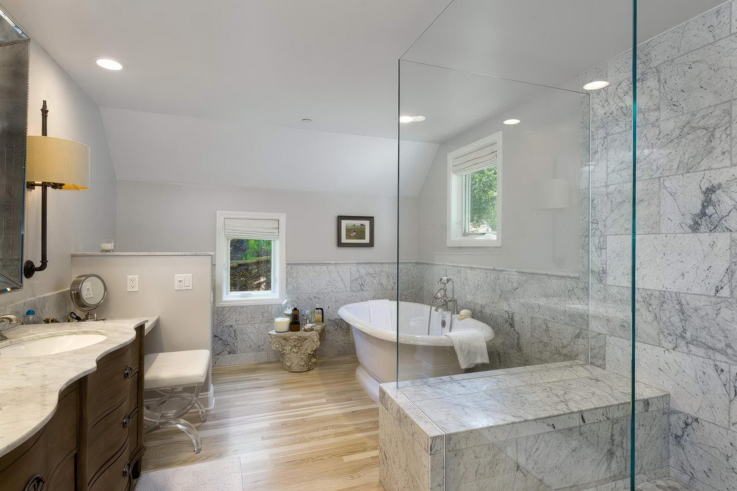 2850 Torito Road Santa Barbara, CA 93108 - Photo 8 of 18 a spacious bathroom with a tub sink and mirror