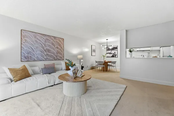 a living room with furniture and a couch