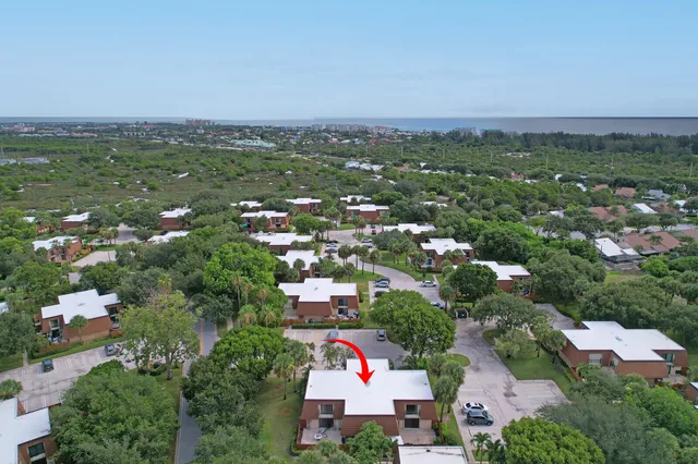 an aerial view of a house