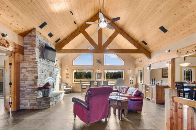 a living room filled with furniture