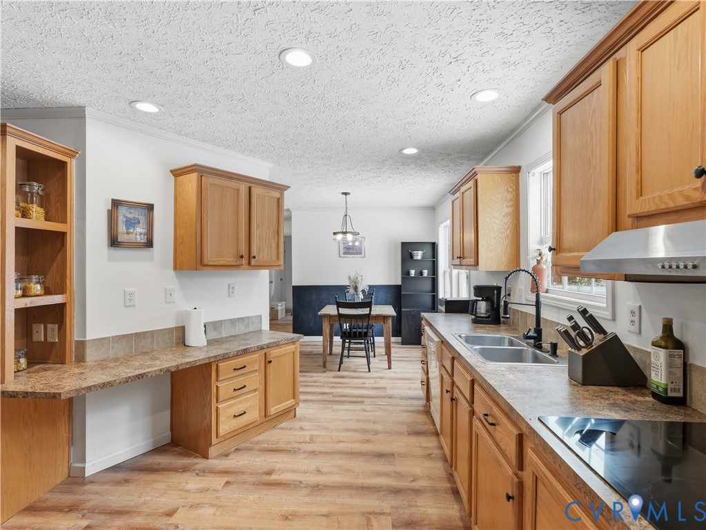 13520 Dykeland Road Amelia Court House, VA 23002 - Photo 10 of 33 a large kitchen with stainless steel appliances a sink a stove and cabinets