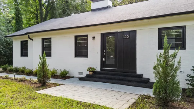 a view of a entryway door front of house