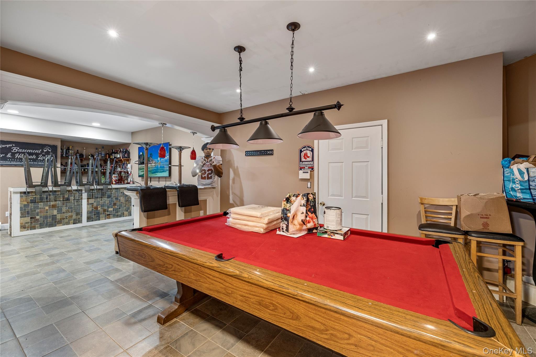 35 Pierce Road Stony Point, NY 10980 - Photo 30 of 45 Rec room with pool table, recessed lighting, and bar area