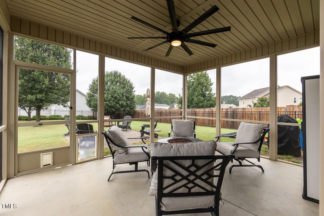 91 Colson Drive Garner, NC 27529 - Photo 38 of 46 a dining room with furniture and garden view