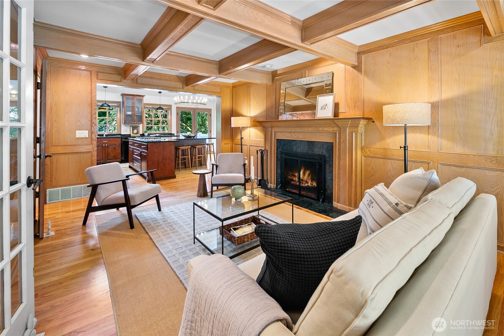 2020 Evergreen Point Road Medina, WA 98039 - Photo 5 of 38 a living room with furniture and a fireplace