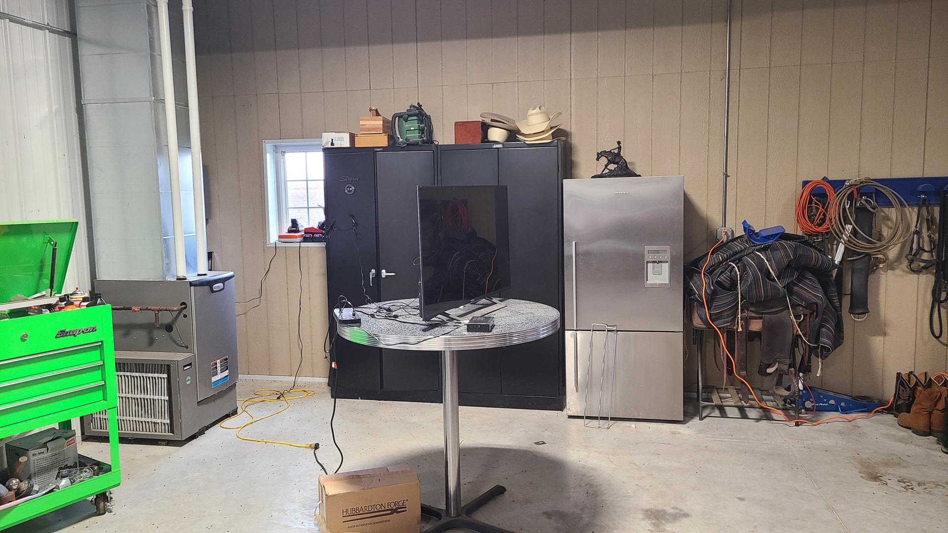 159 Twombly Road Malta, IL 60150 - Photo 19 of 31 a view of a workspace with furniture and a window