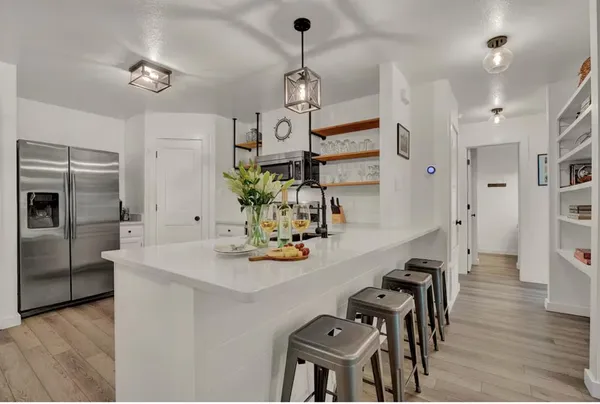 a living room with furniture