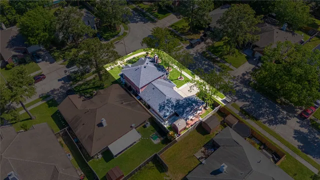 an aerial view of multiple house