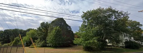 a backyard of a house with lots of green space