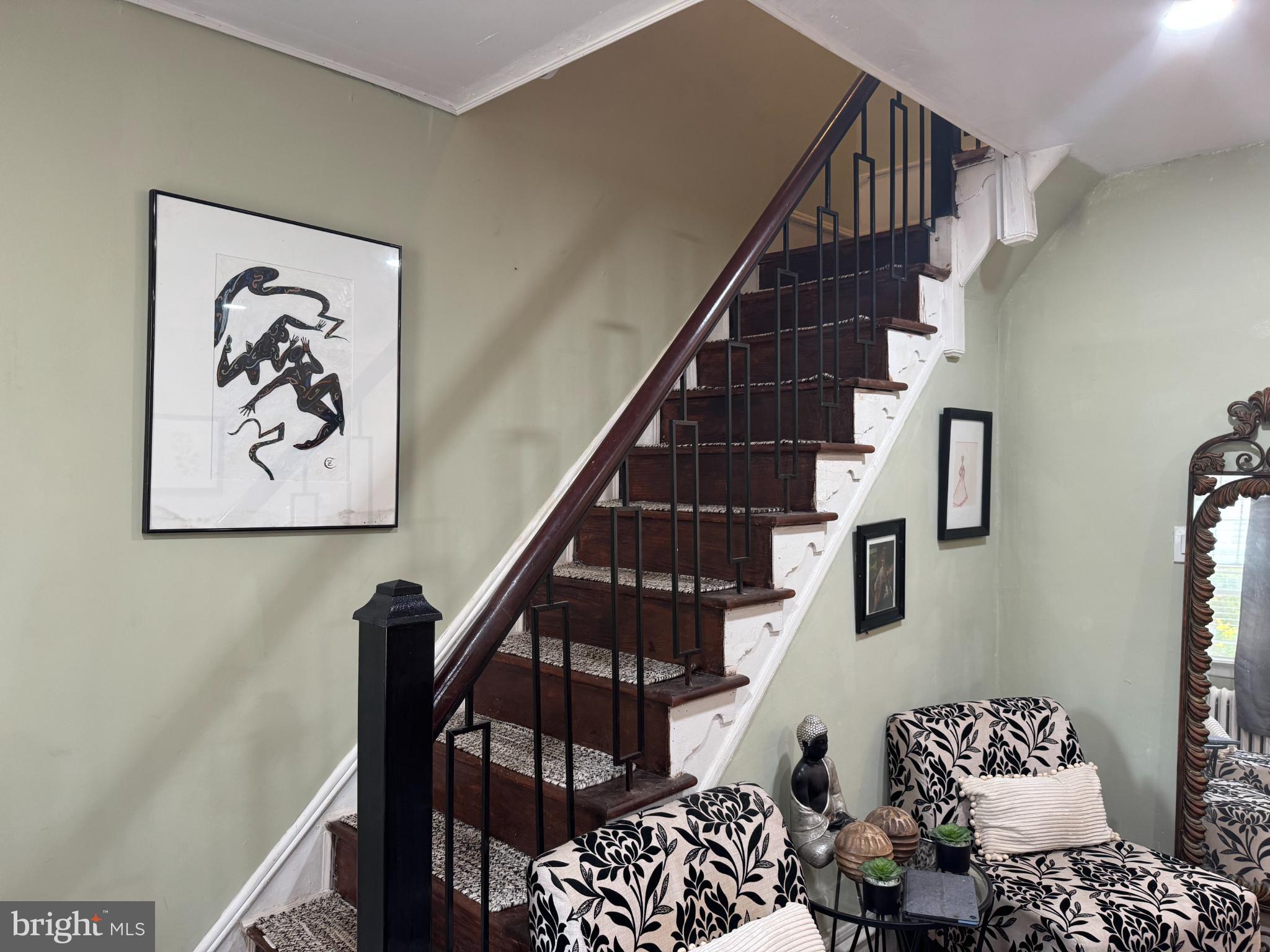60 East Durham Street Philadelphia, PA 19119 - Photo 18 of 30 Charming staircase with artistic flair.