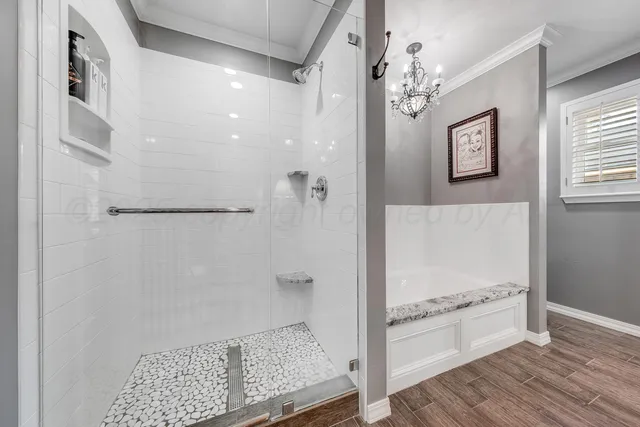 a bathroom with a shower