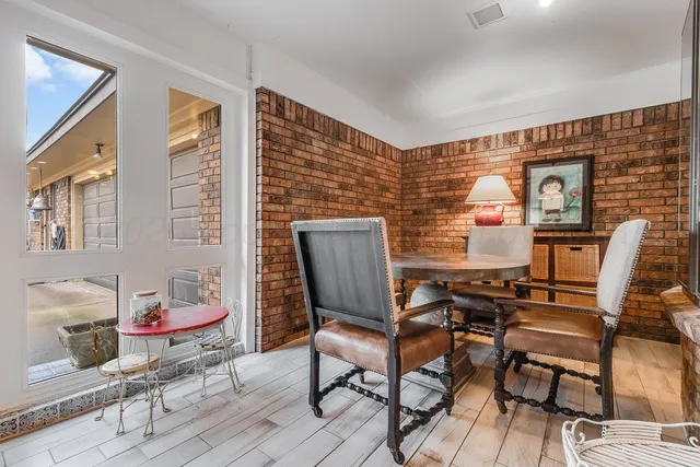 a view of outdoor space with seating area