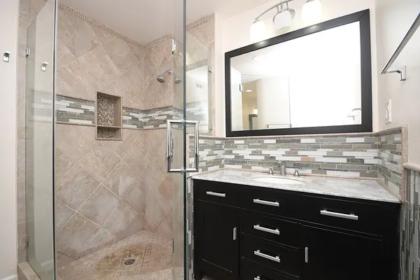 a bathroom with a shower