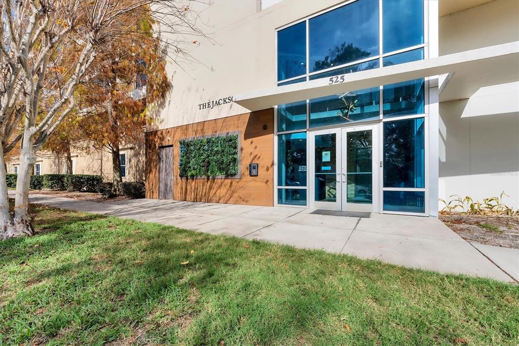 a view of a house with a yard and large tree