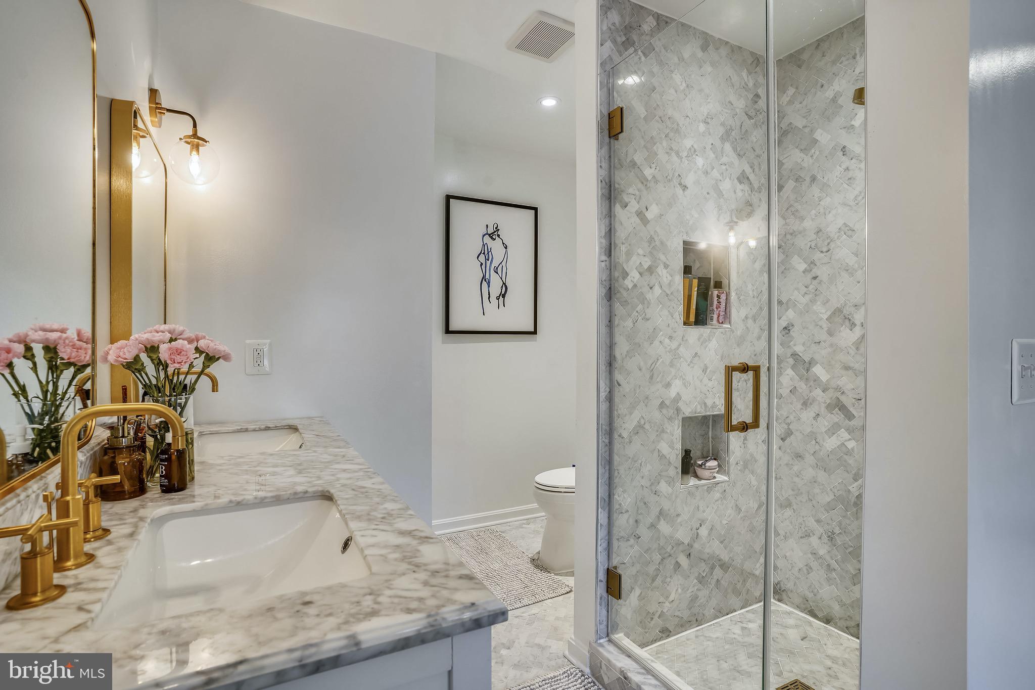 4106 North RoundHill Road Arlington, VA 22207 - Photo 24 of 55 Quartz counters and beautiful tile shower