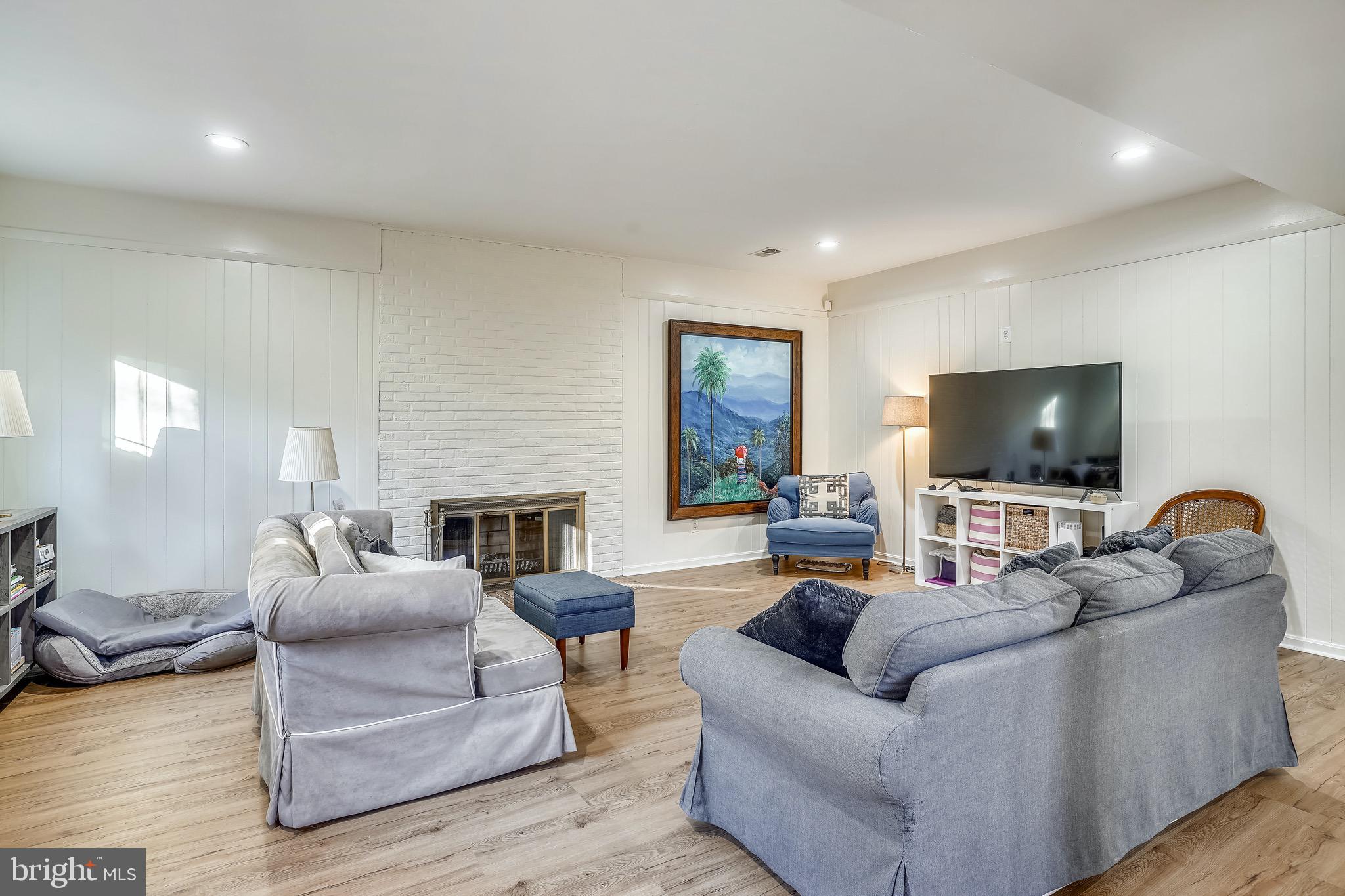 Brightly lit downstairs living/play area