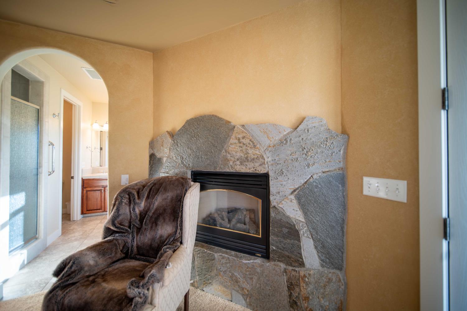 26027 Auberry Road Clovis, CA 93619 - Photo 24 of 46 a living room with furniture and a fireplace