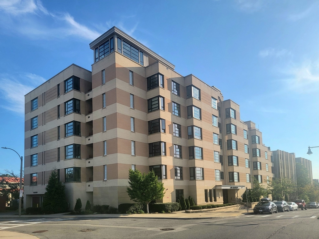 a front view of a building