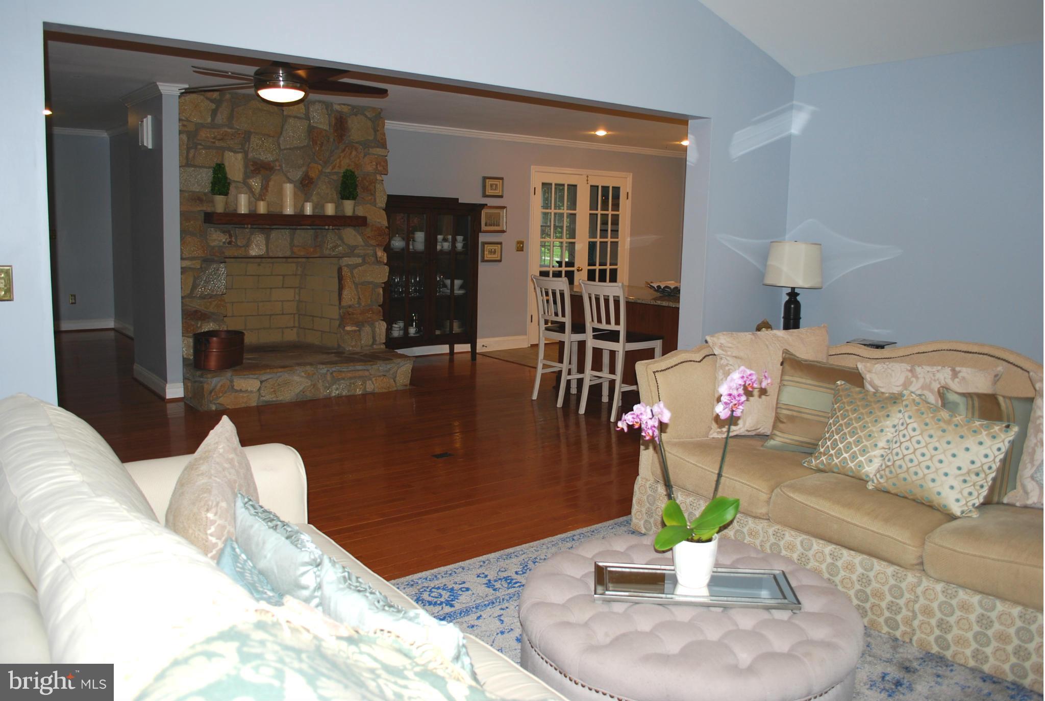 985 St George Barber Road Davidsonville, MD 21035 - Photo 6 of 30 Living Room looking toward hearth and kitchen
