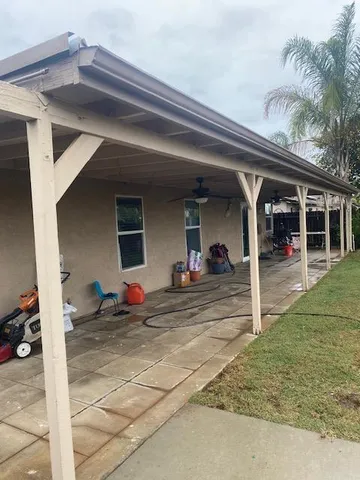 a view of a house with a patio